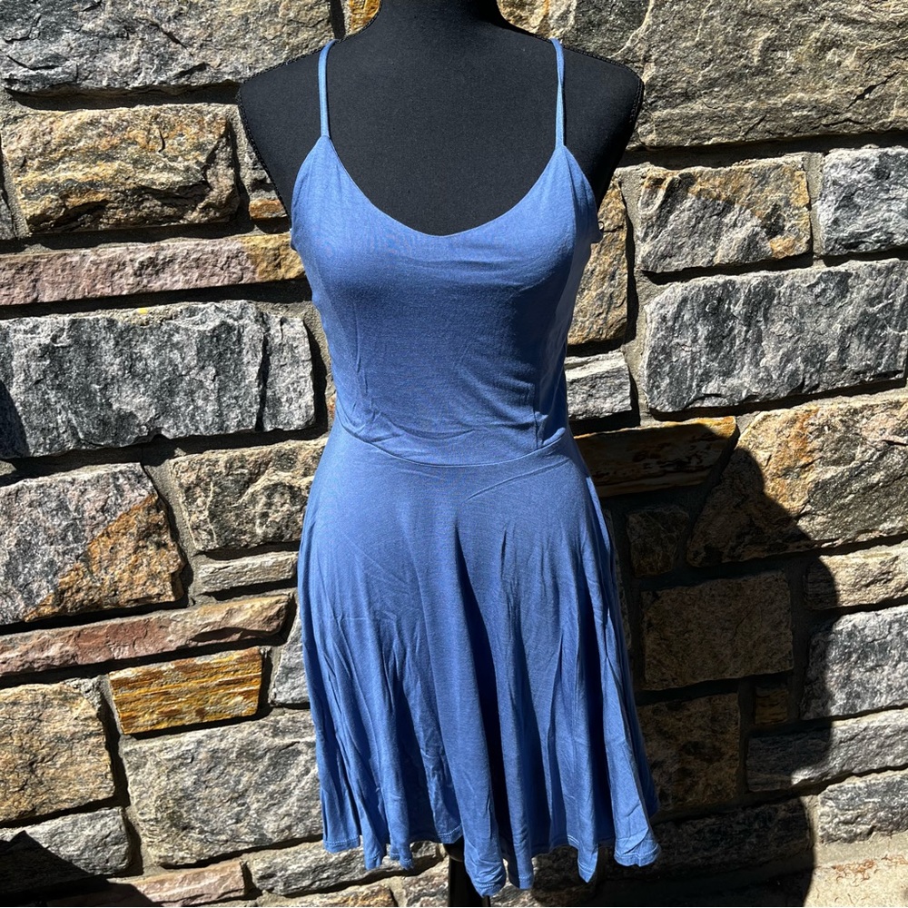 Dusty blue skater dress